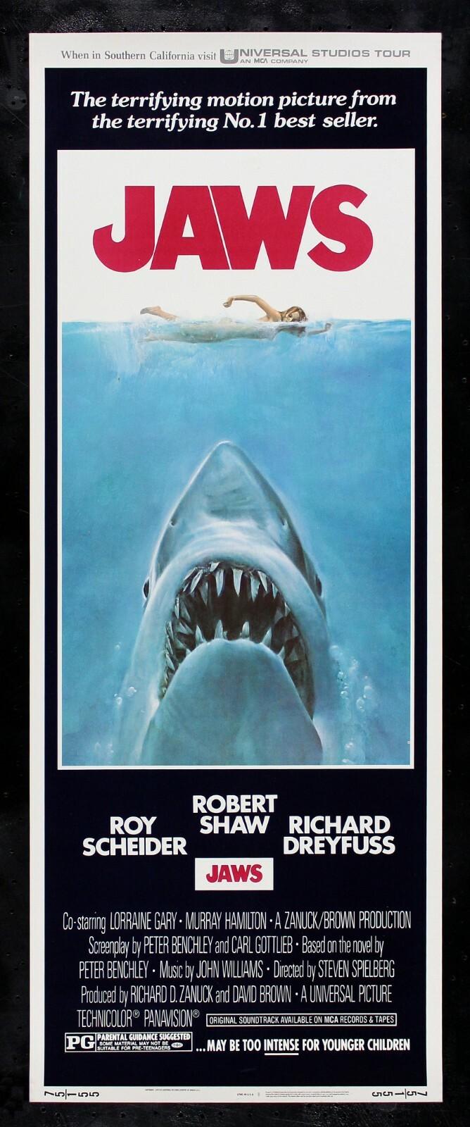 JAWS 🦈 CineMasterpieces ORIGINAL MOVIE POSTER INSERT RARE NOT A FAKE 1975