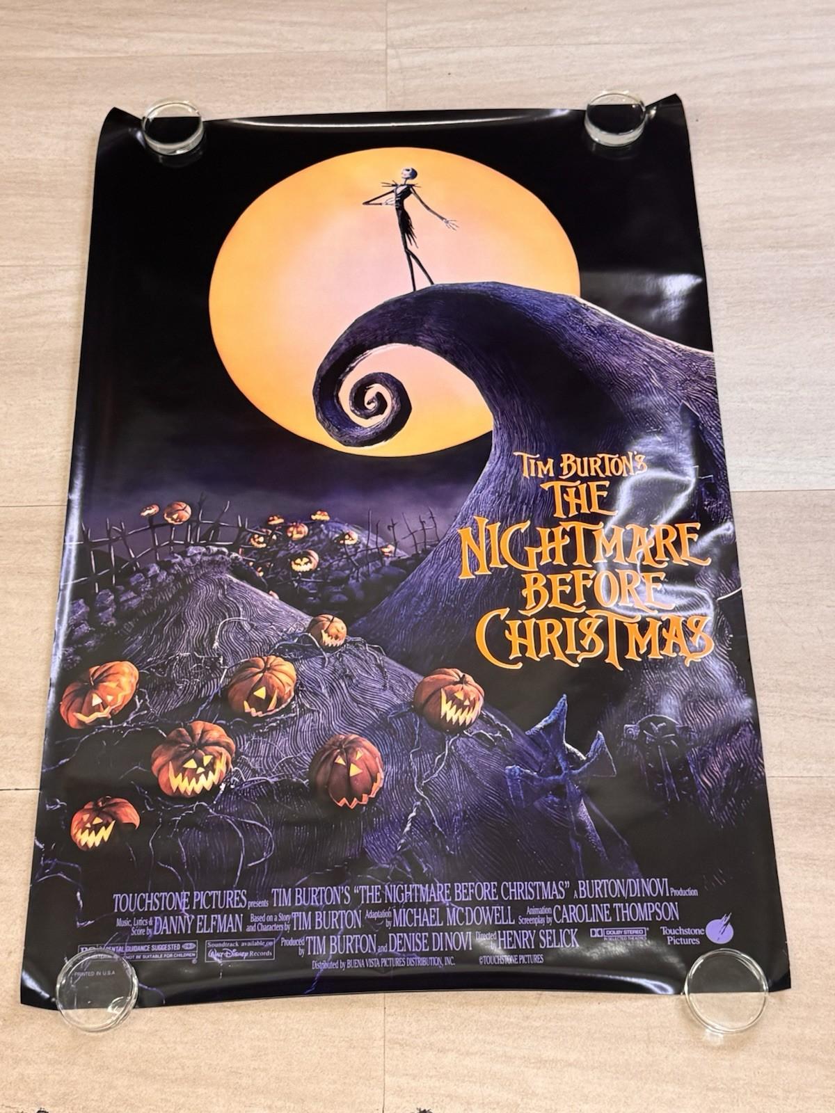 Original The Nightmare Before Christmas 1993 Movie Poster Double Sided 27x40 NBC