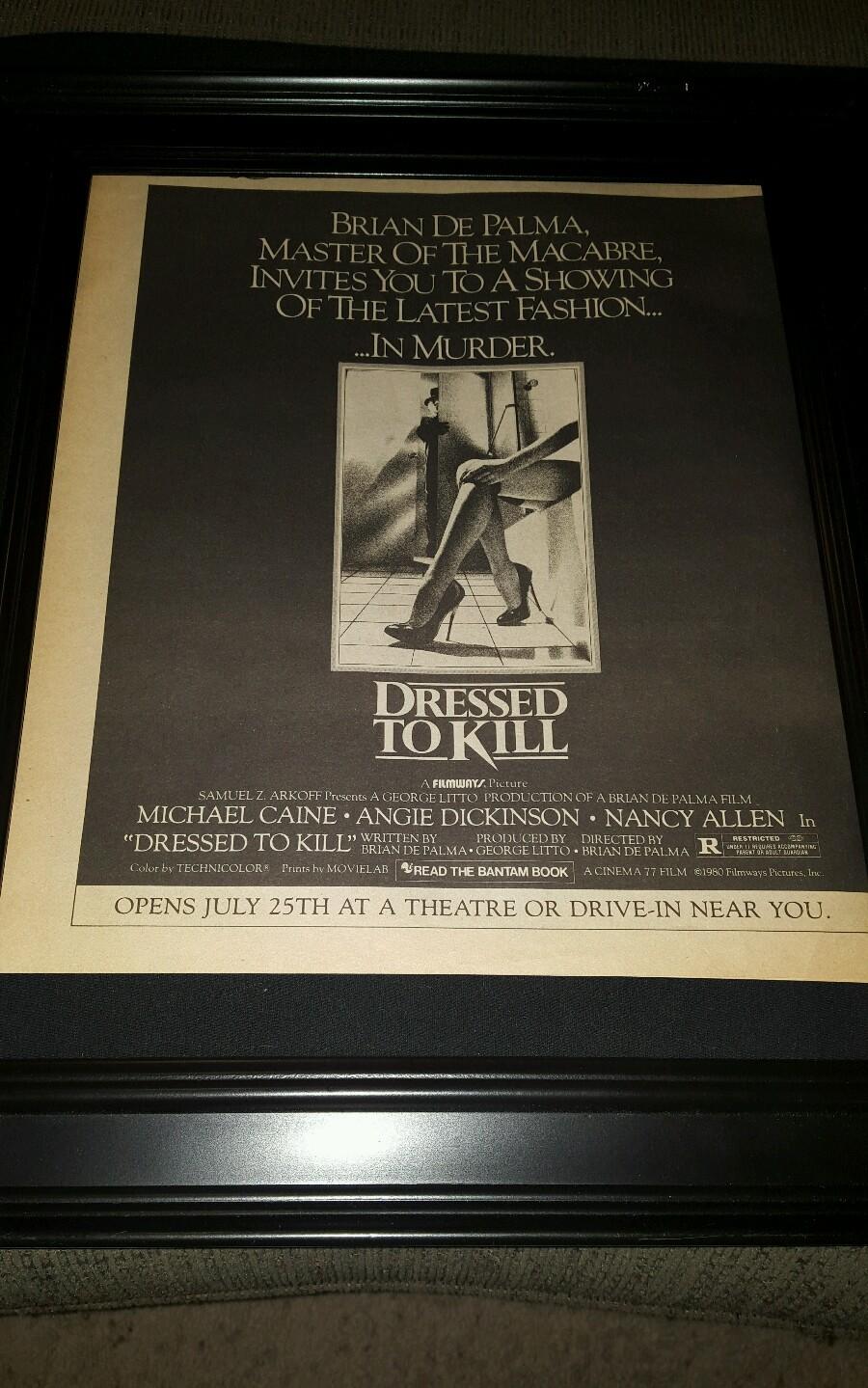Dressed To Kill Brian De Palma Rare Original Promo Poster Ad Framed! 