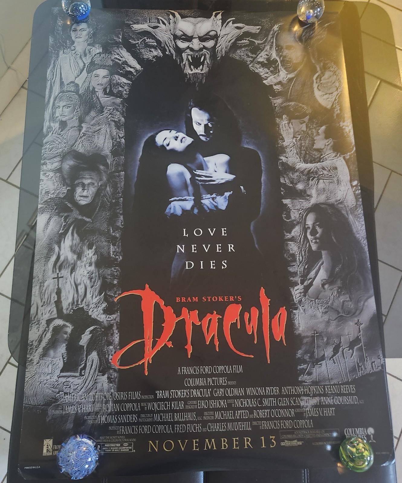 1992 BRAM STOKER'S DRACULA  ORIGINAL ROLLED  D/S MOVIE Poster REEVES HOPKINS