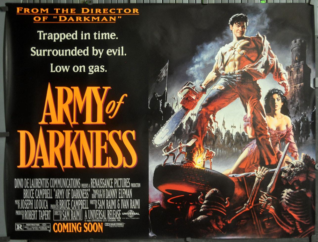 Army Of Darkness 1993 ORIGINAL 46X60 ROLLED SUBWAY MOVIE POSTER BRUCE CAMPBELL