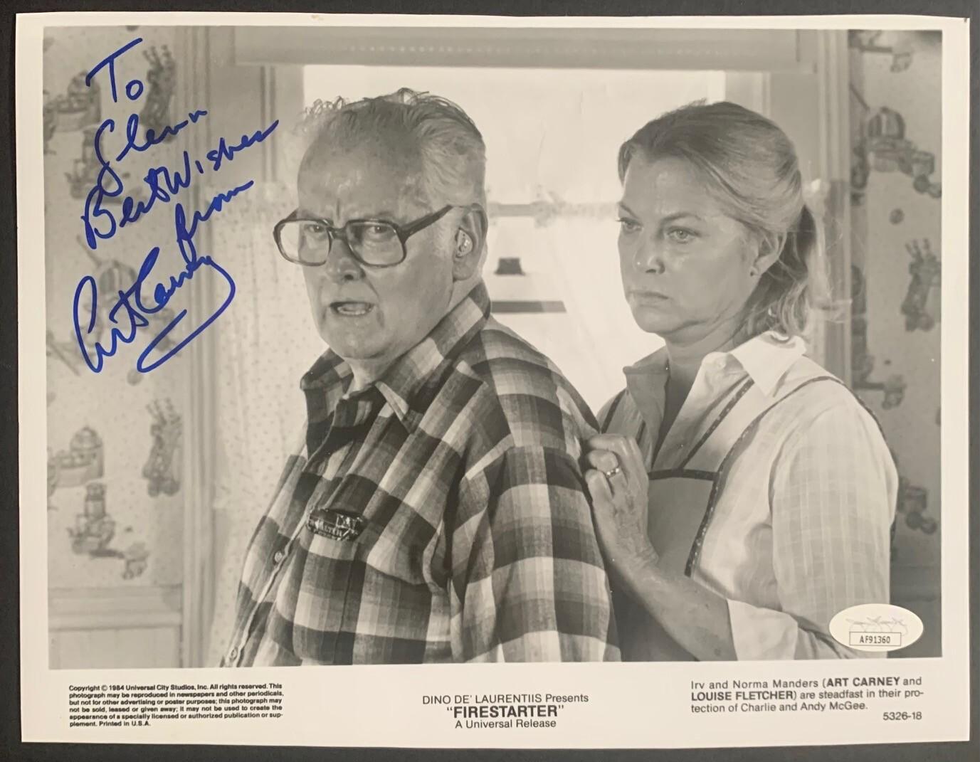 1984 Art Carney Signed Firestarter Movie Lobby Card Autographed JSA Personalized