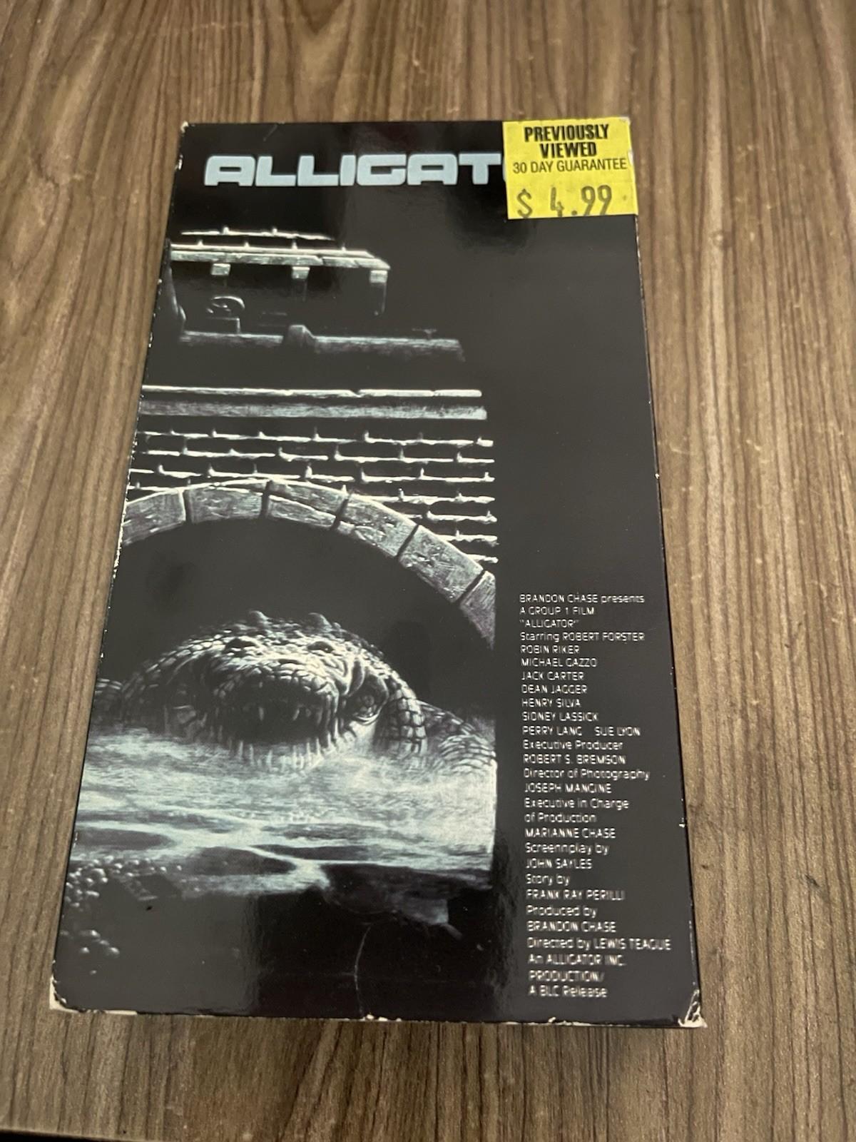 Alligator VHS 1980 / 1986 Lightning Video Release Giant Sewer Gator 80s Horror