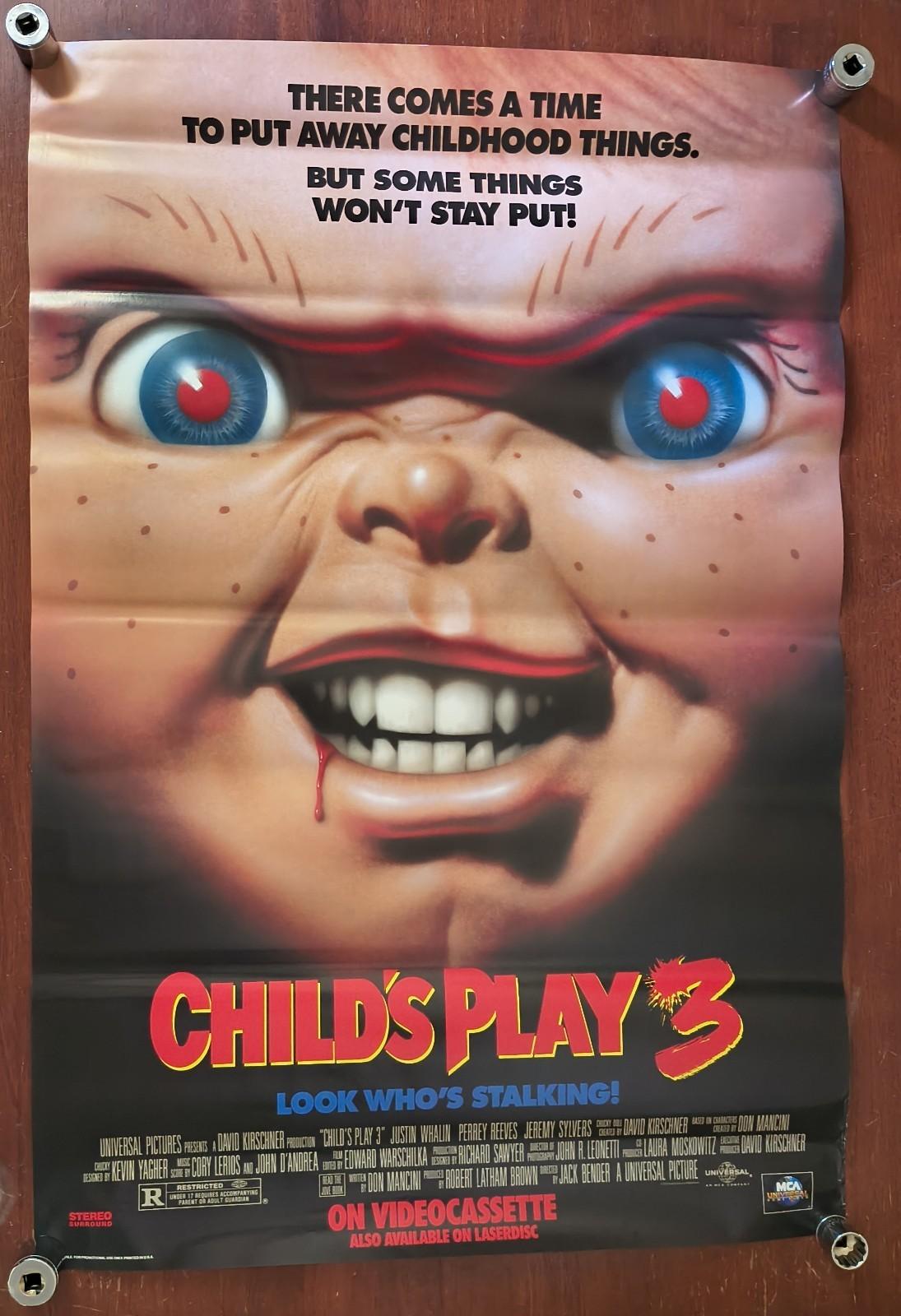 Child’s Play 3 (1991) Original Video Store Movie Poster 27x40 Chucky Horror One 