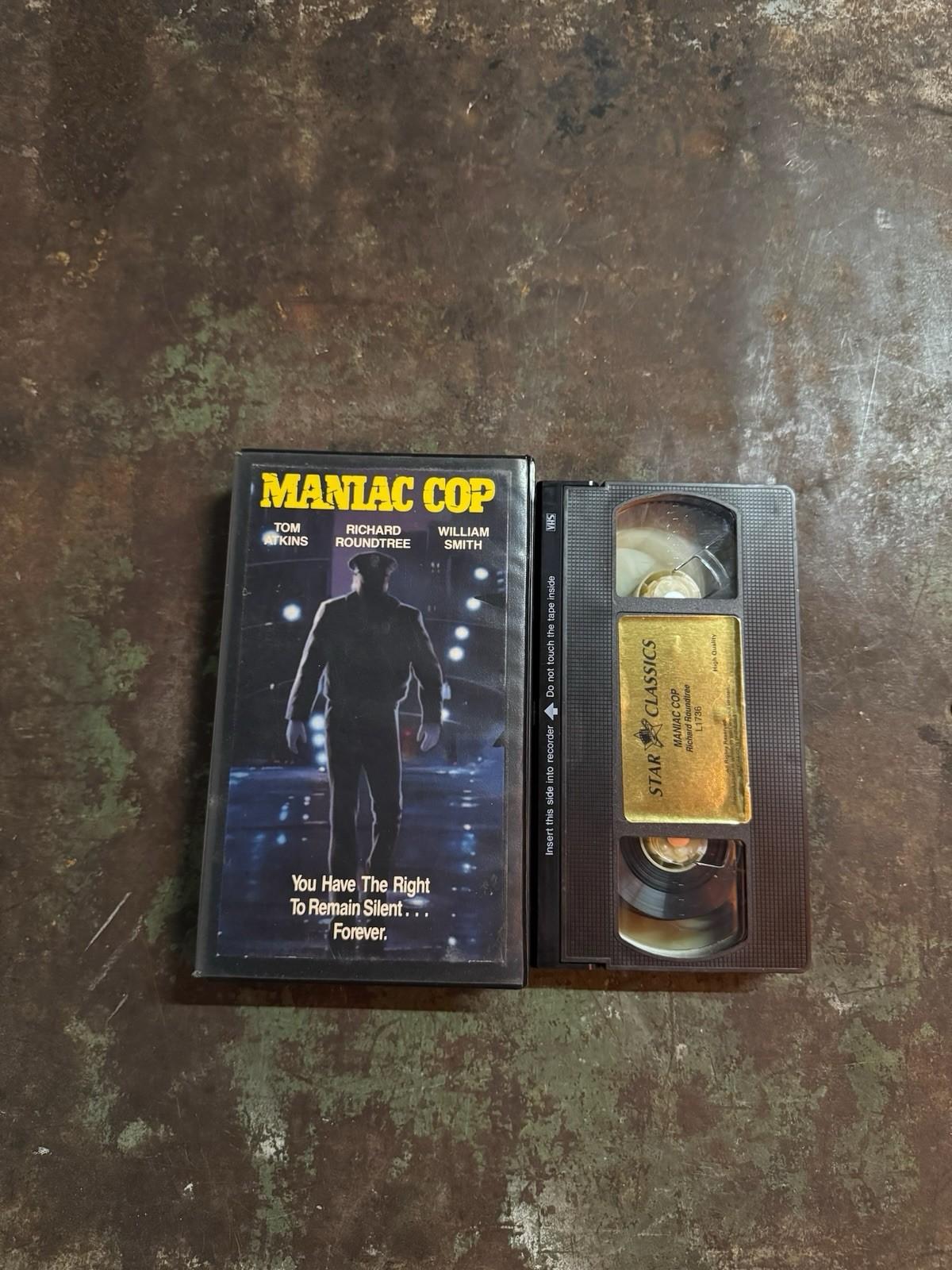 Maniac Cop VHS Rare Video Classics Horror Bruce Campbell Robert Z’Dar Rental