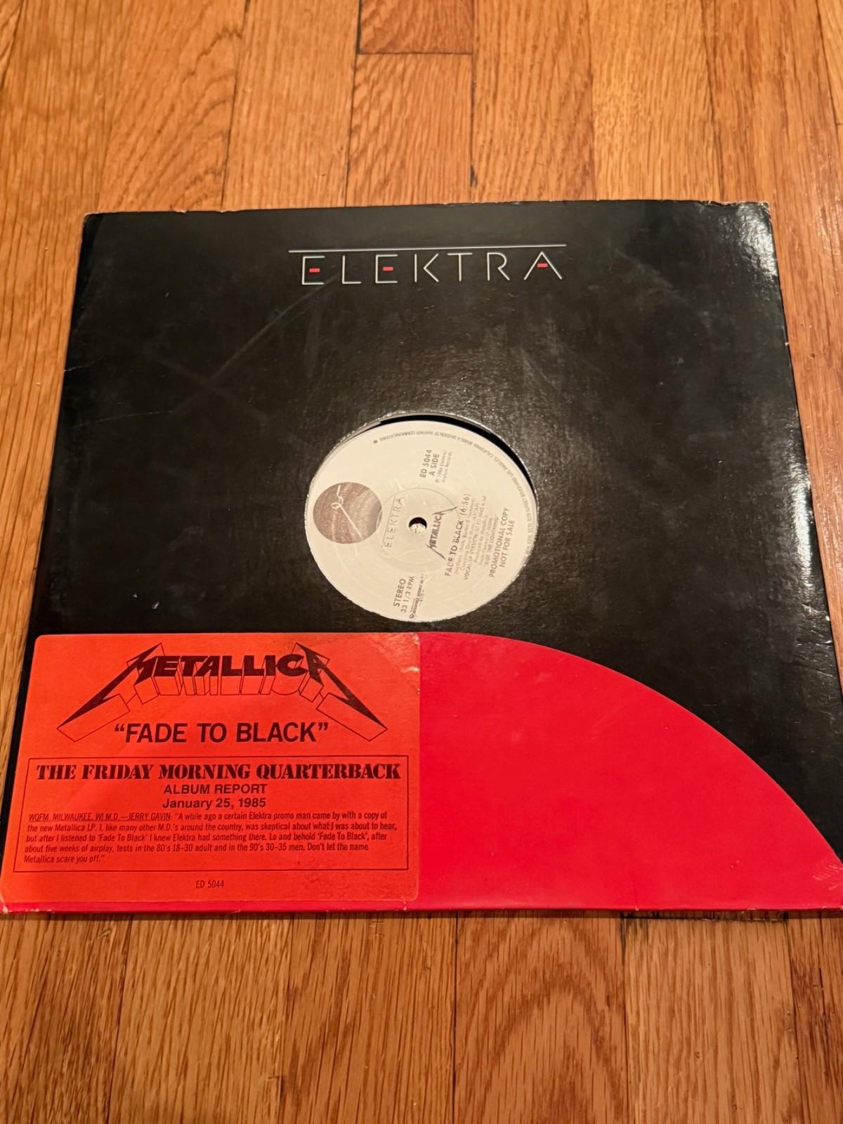 Metallica Fade To Black 12" Vinyl LP Promo Radio Single RARE!!!