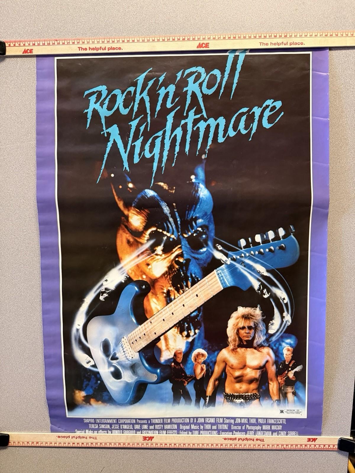 Rock n Roll Nightmare 1987 Original Promo Poster 23x34 Jon Mikl Thor Horror