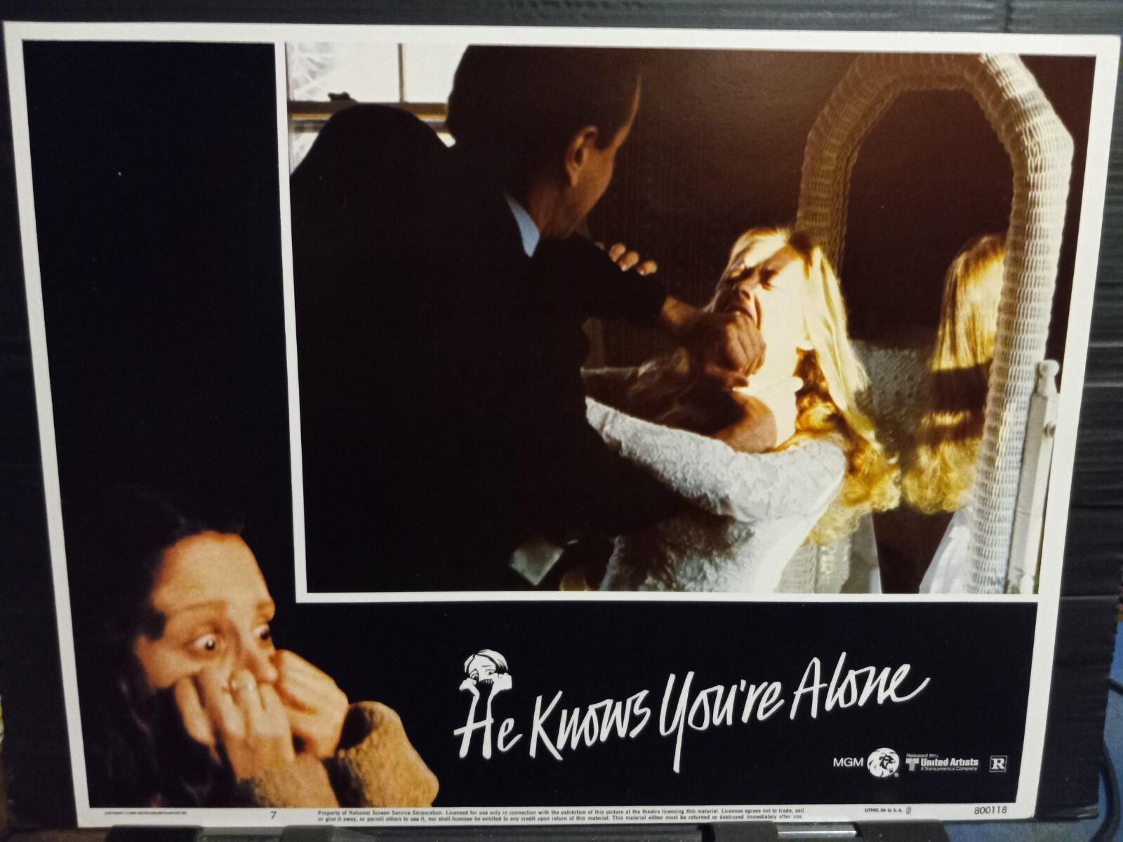 Lobby Card 1980 HE KNOWS YOU'RE ALONE Elizabeth Kemp grabbed by psycho stalker
