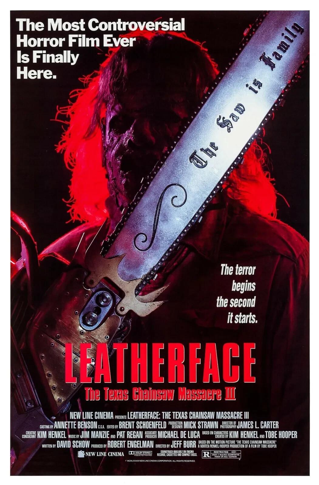 LEATHERFACE TEXAS CHAINSAW MASSACRE III ORIGINAL ROLLED 27x41 MOVIE POSTER 1990