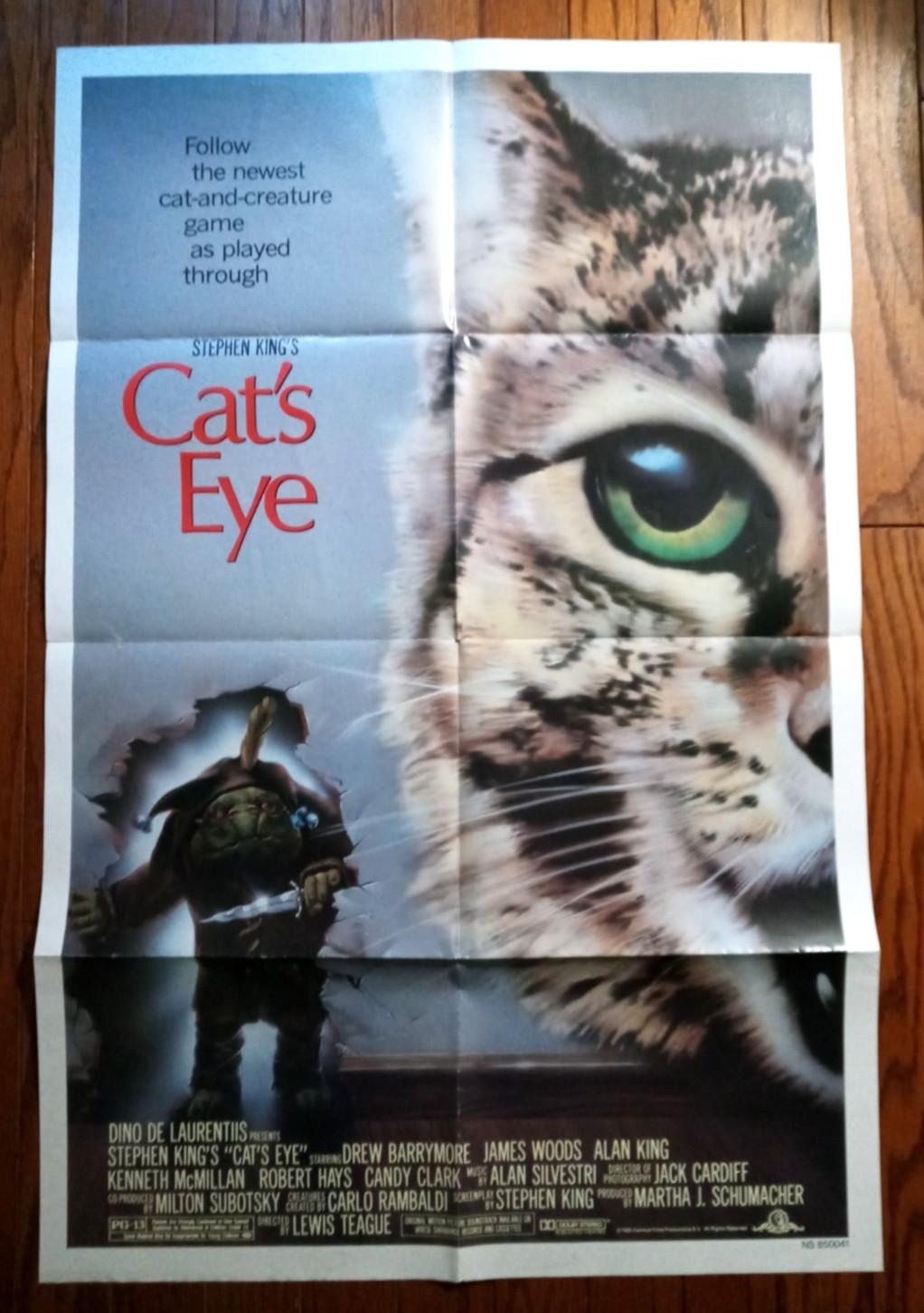 CAT'S EYE (1985) Stephen King! 27x41 Original Folded One Sheet Movie Poster