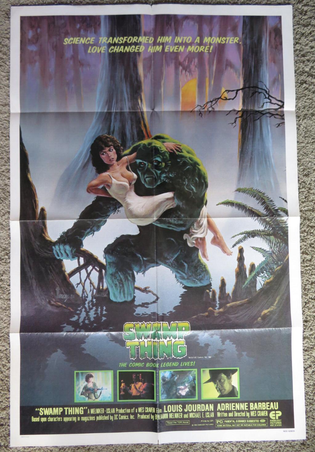 Swamp Thing Original One Sheet movie poster 1982 Wes Craven Adrienne Barbeau