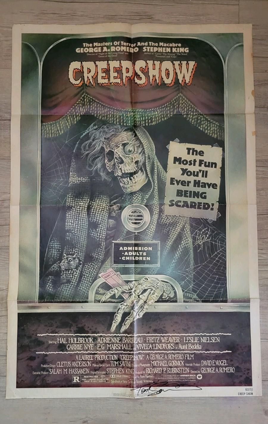 CREEPSHOW Original One Sheet Movie Poster - 1982 - VERY RARE! Tom Savini Signed!