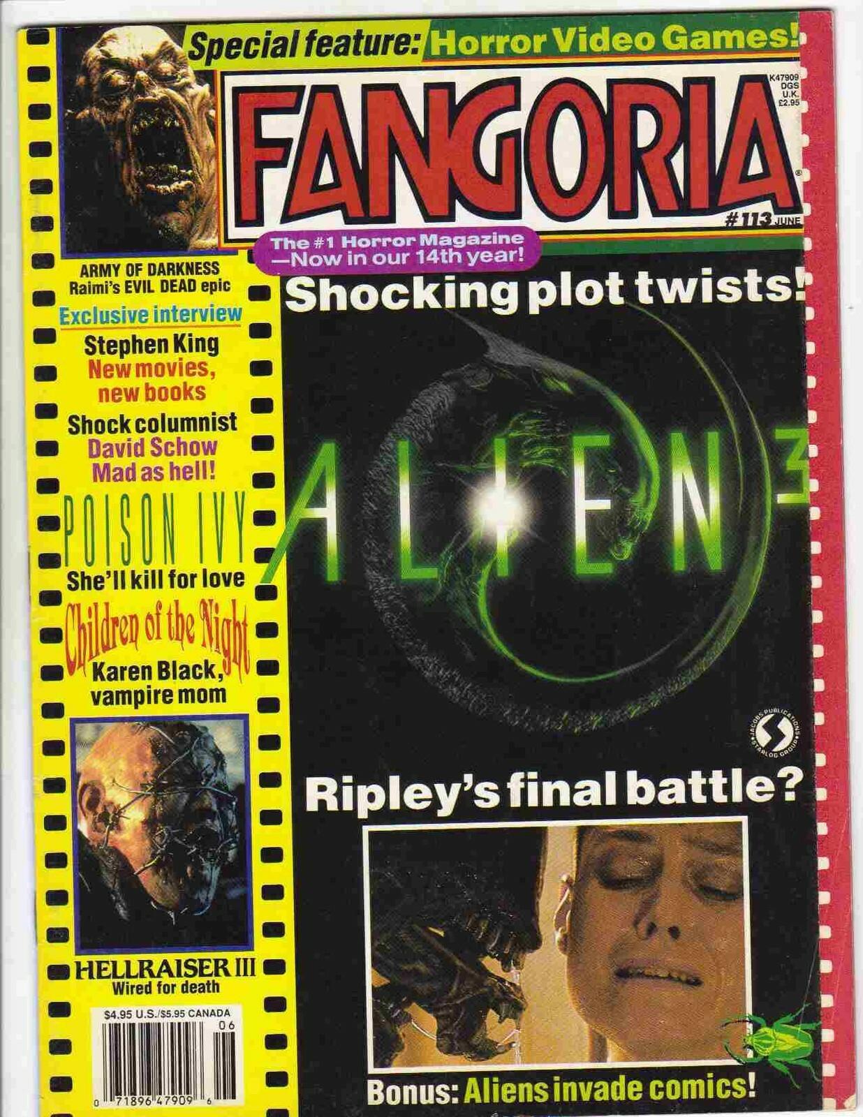 FANGORIA 1992 JUNE ALIEN 3...HELLRAISER III COVER