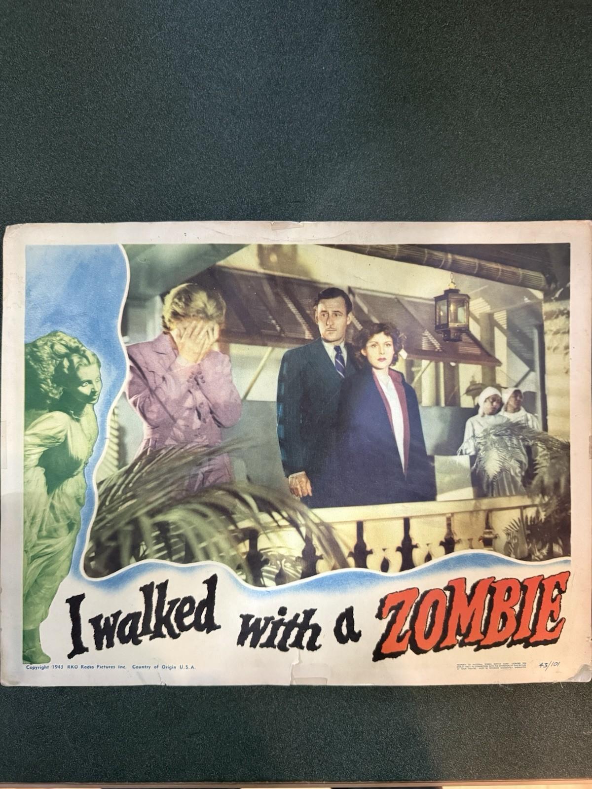 I walked with a zombie original lobby card
