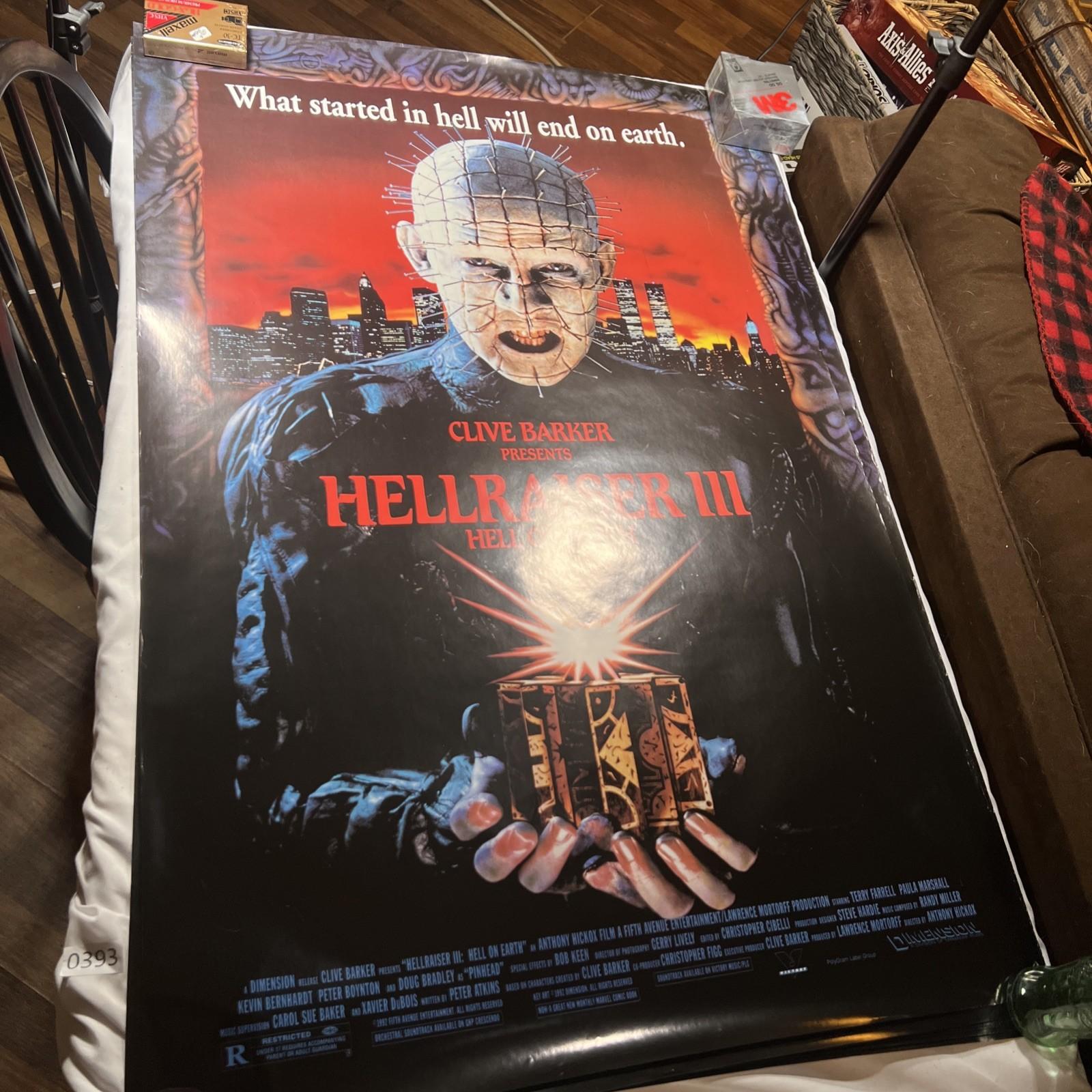 HELLRAISER III: HELL ON EARTH (1992) - Original SS One Sheet Poster