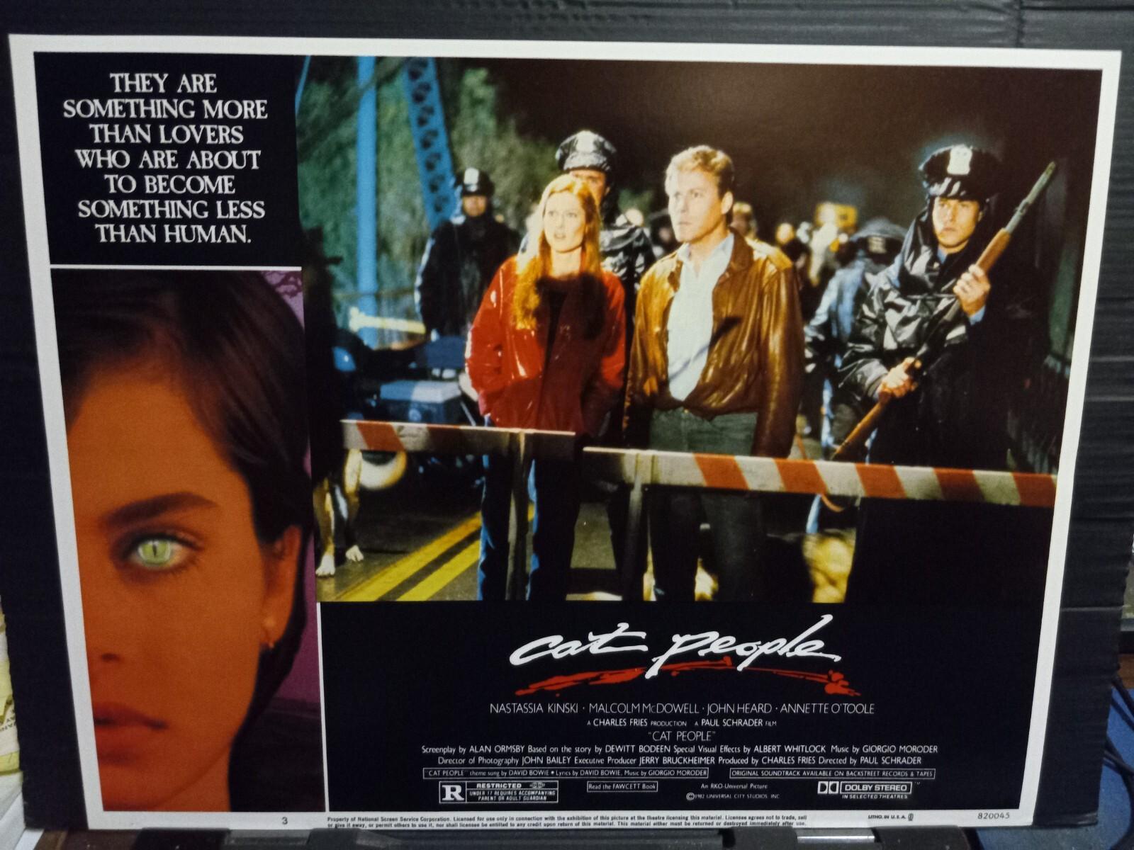 Lobby Card 1982 CAT PEOPLE John Heard Annette O'Toole cops killer panther loose