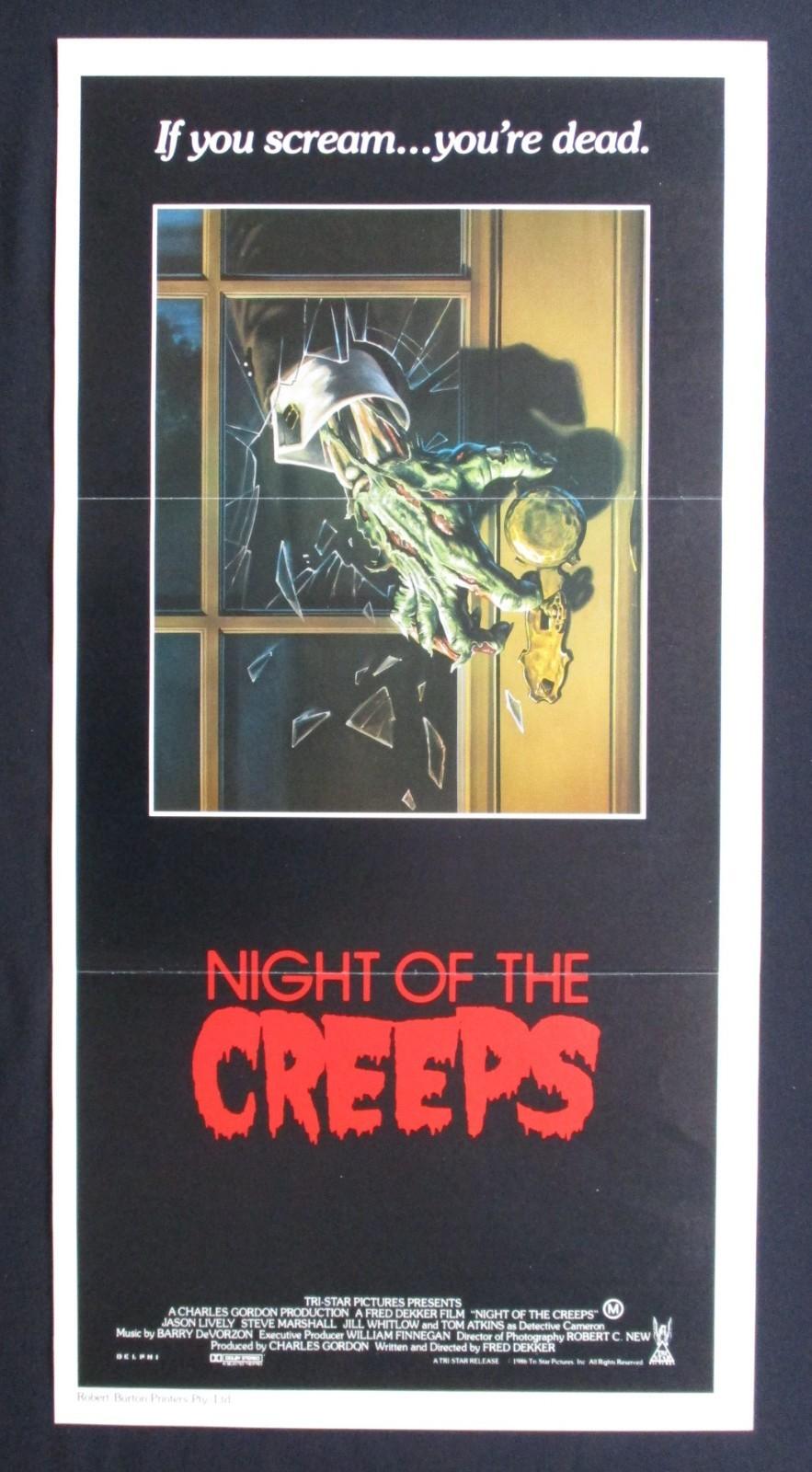 NIGHT OF THE CREEPS 1986 Original Australian daybill movie poster zombies horror