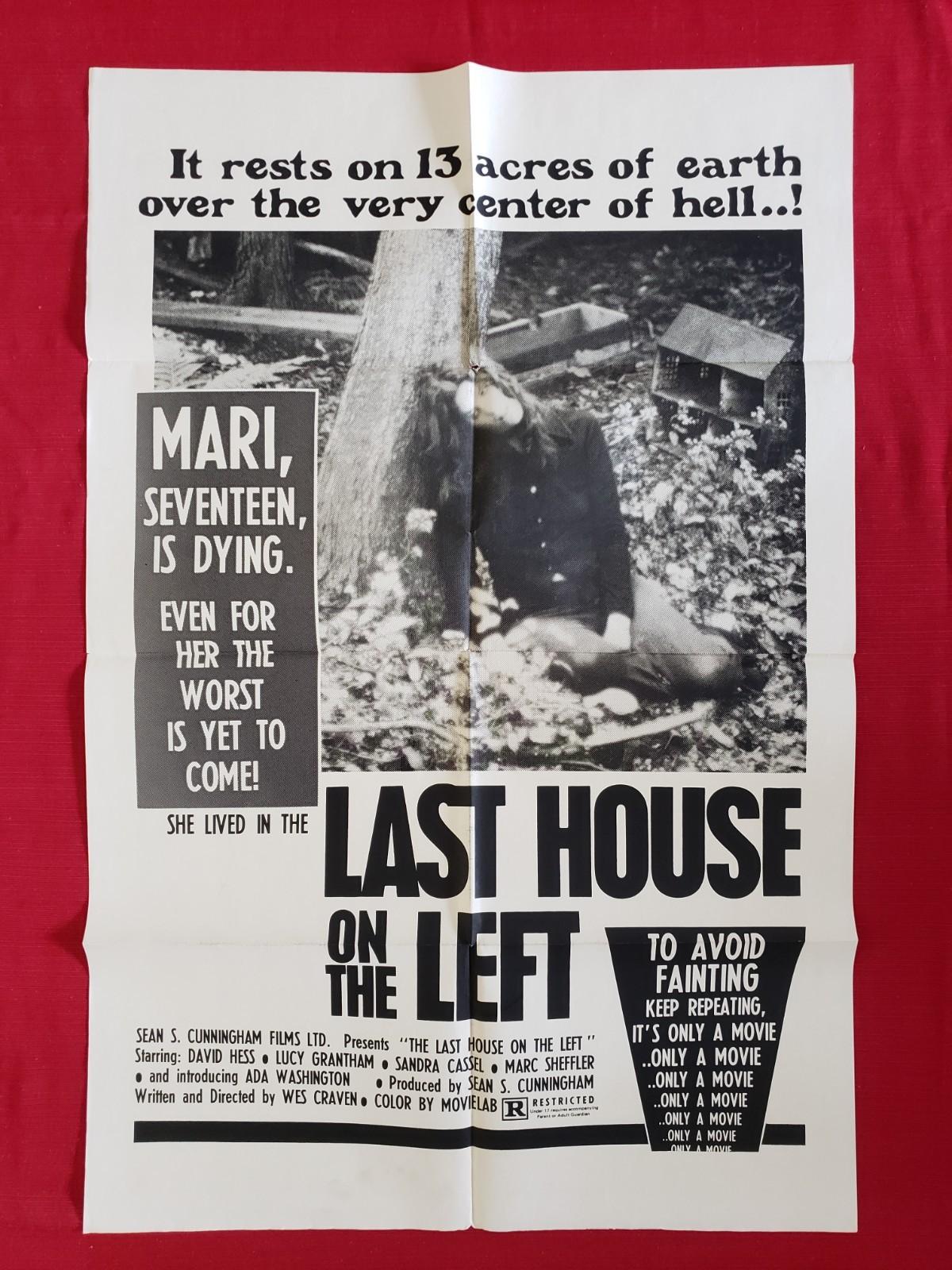 THE LAST HOUSE ON THE LEFT * 1972 ORIGINAL MOVIE POSTER 1SH WES CRAVEN HALLOWEEN
