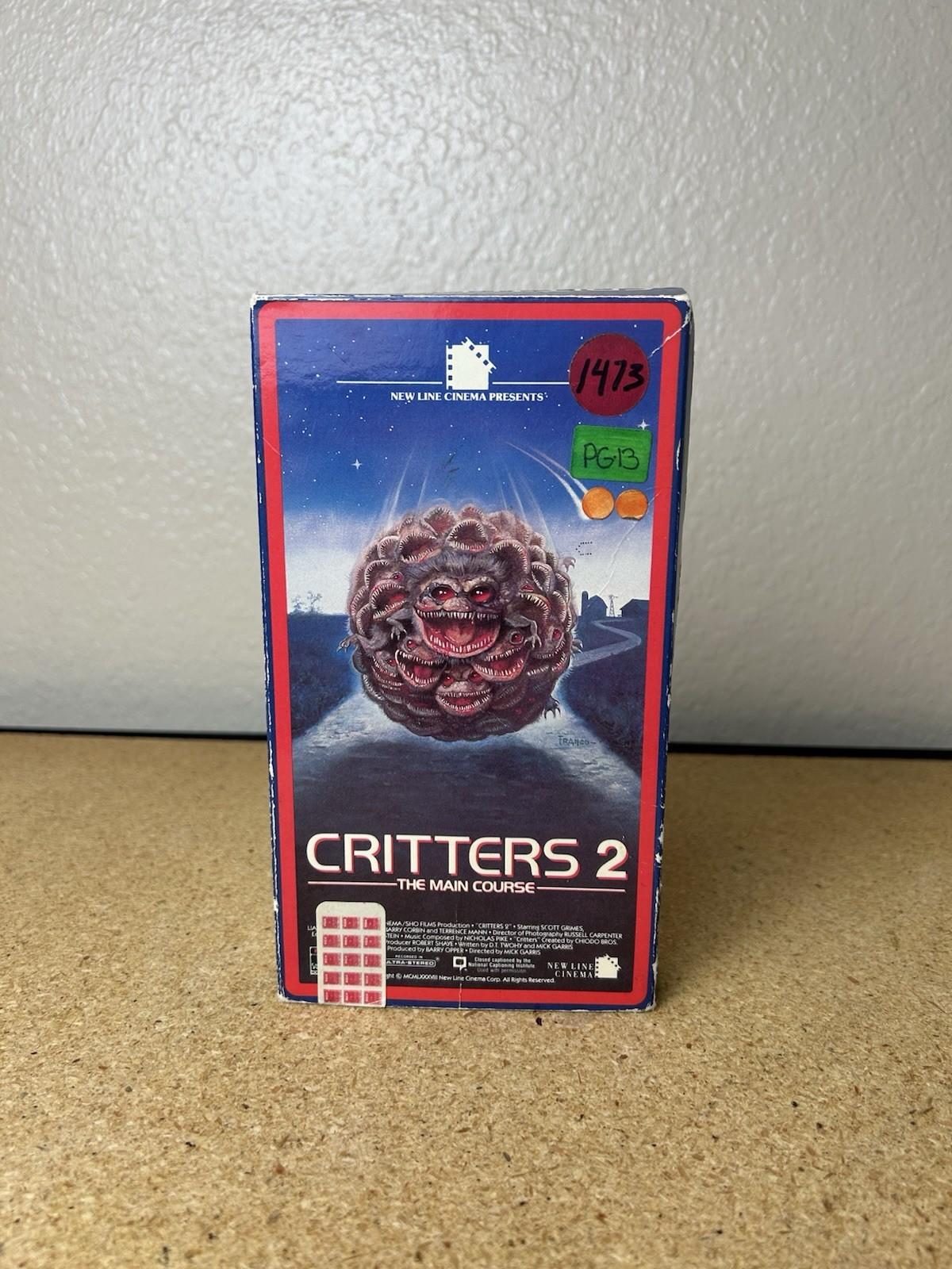 Critters 2: The Main Course VHS Tape -Tested & Working 1988-Horror RCA