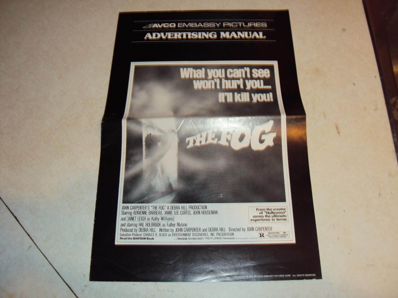 THE FOG ORIGINAL RARE 1980 JOHN CARPENTER PROMO ADVERTISEMENT MOVIE TEMPLATE 