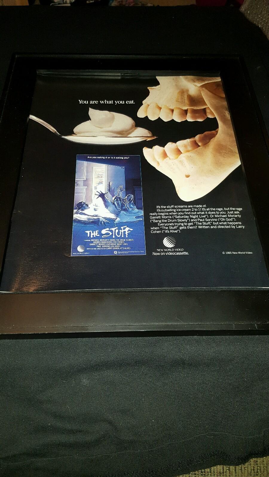 The Stuff Rare Original VHS Promo Poster Ad Framed!