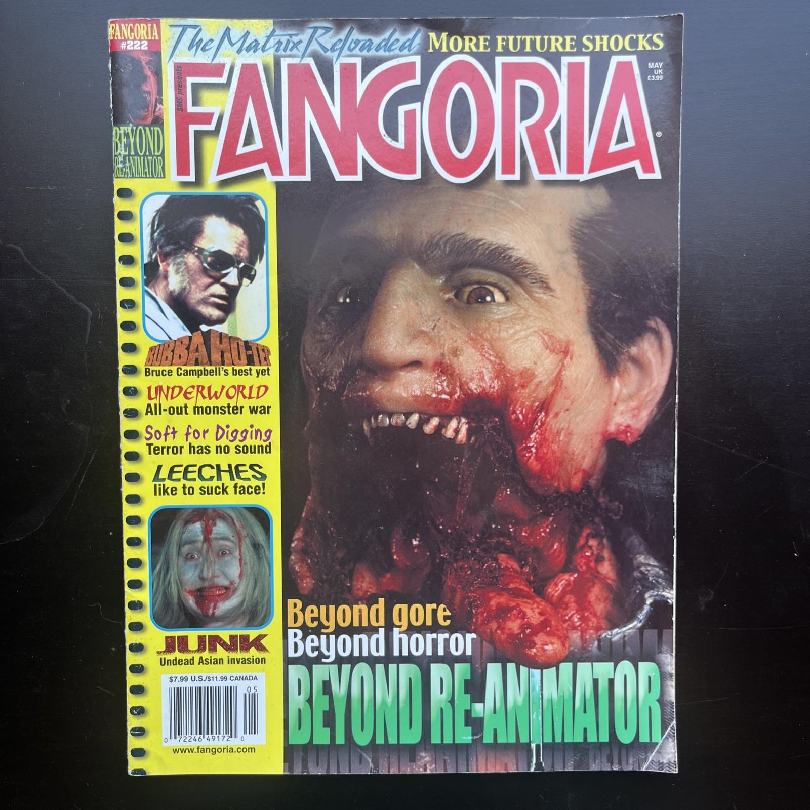 Fangoria #222 Re-Animator Horror Leeches  Junk Underworld Bubba Ho-tep Matrix