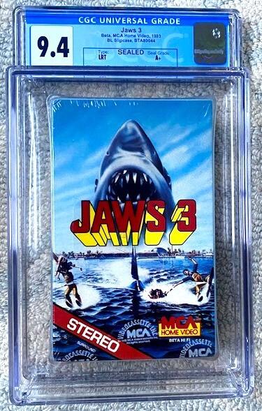 Jaws 3 - FIRST PRINT - Ultra RARE 1983 Sealed Beta Not VHS - Graded CGC 9.4 A+