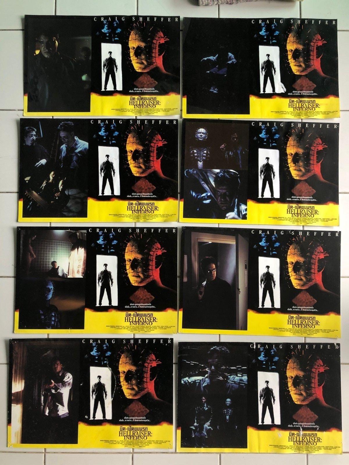Original Lobby Card SET Hellraiser Inferno PinHead scray horror movie poster