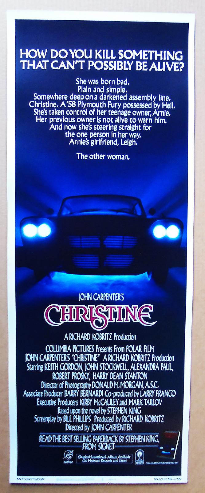 CHRISTINE (1983) ORIGINAL INSERT 14X36 MOVIE POSTER  -  ROLLED  -  MINT -  RARE!