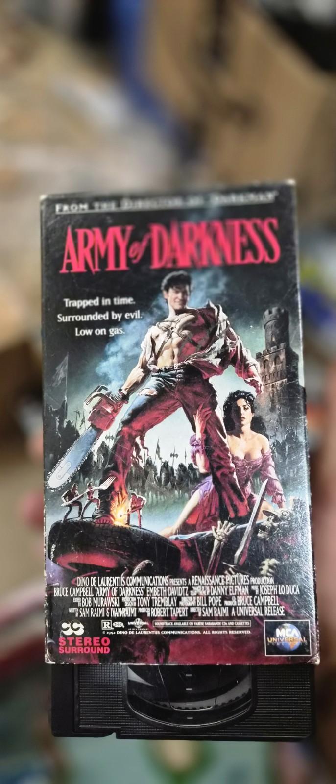 Original VHS release of Army of Darkness (1992), the cult-classic horror comedy