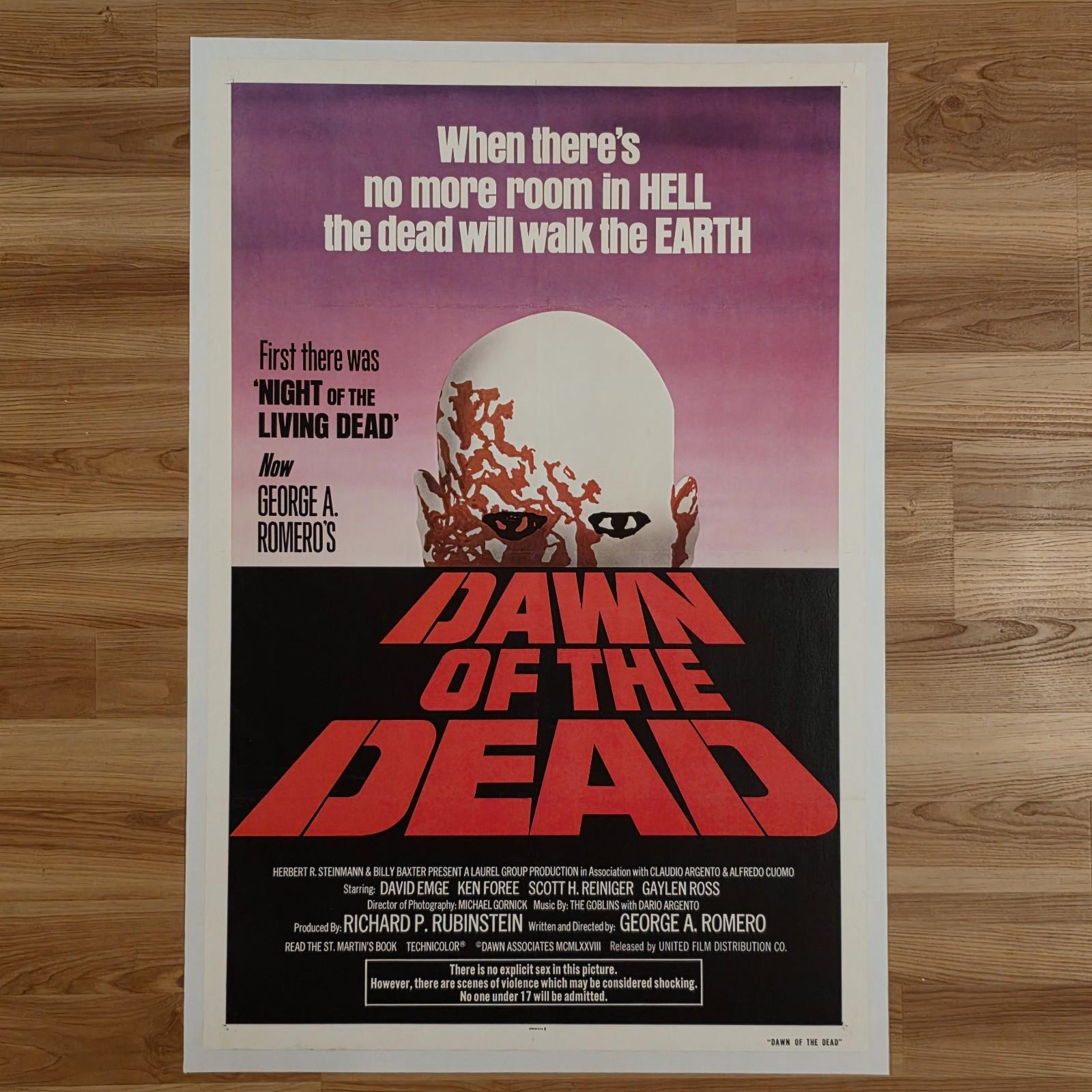 Dawn Of The Dead 1978 ORIGINAL 27X41 MOVIE POSTER GEORGE A. ROMERO DAVID EMGE