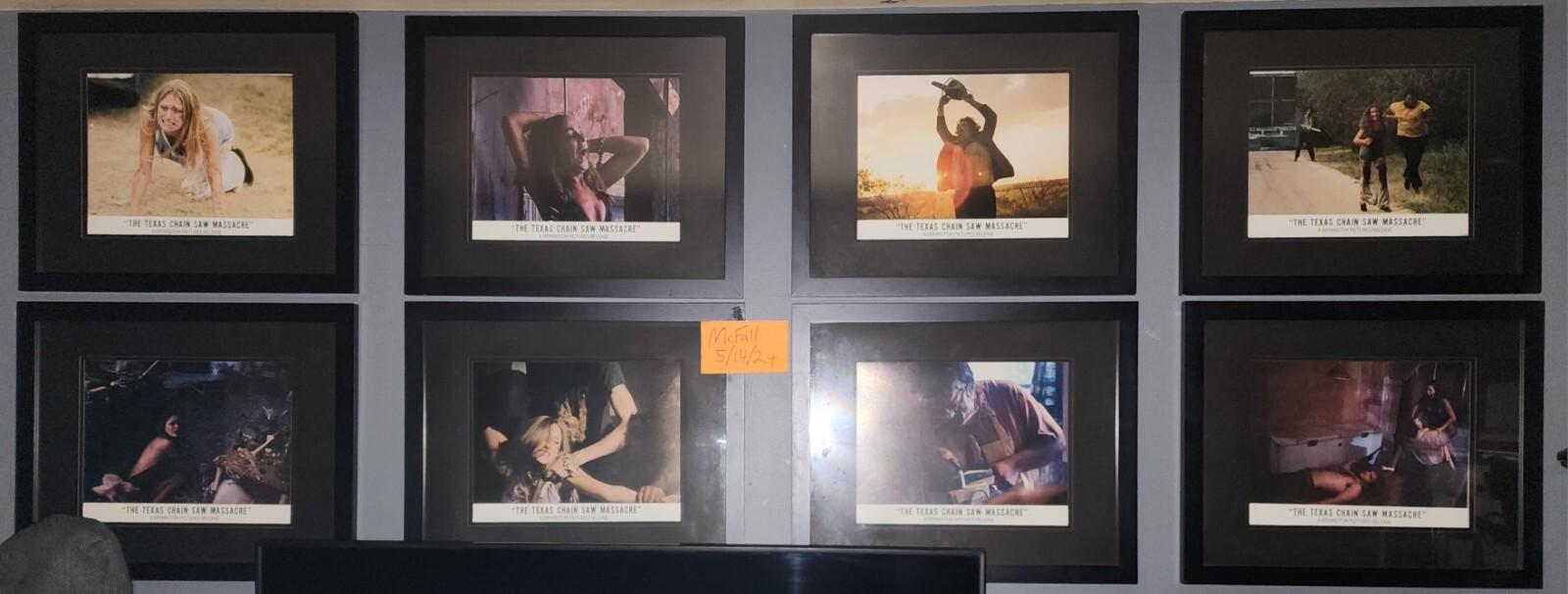 Texas Chainsaw Massacre Original Lobby Card Whole Set Frame 1974 Mint Condition 