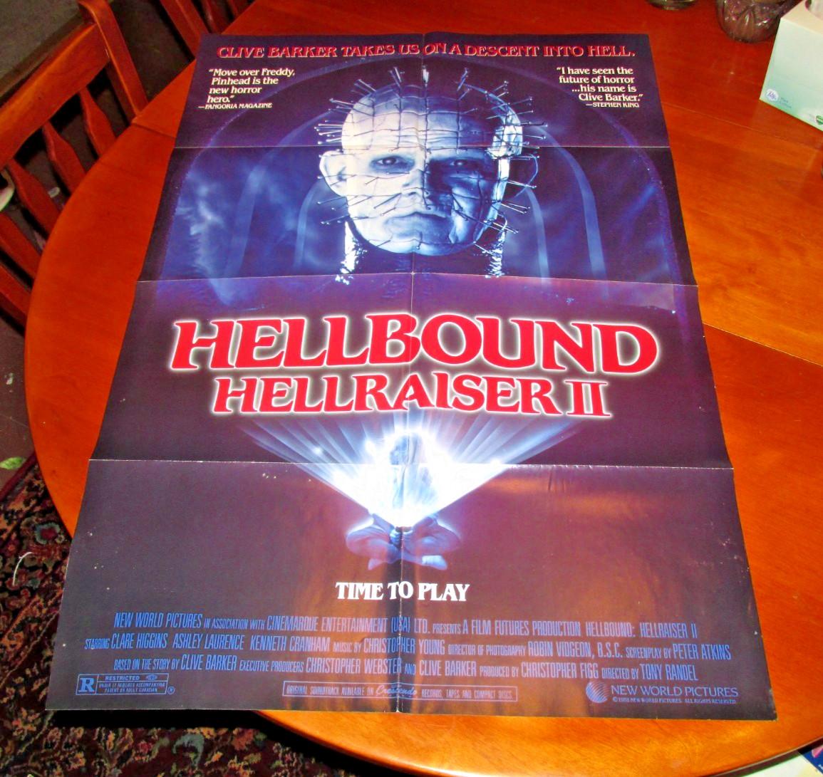 VINTAGE Original Hellbound Hellraiser II 1988 Original Movie Poster 26x40 Rolled