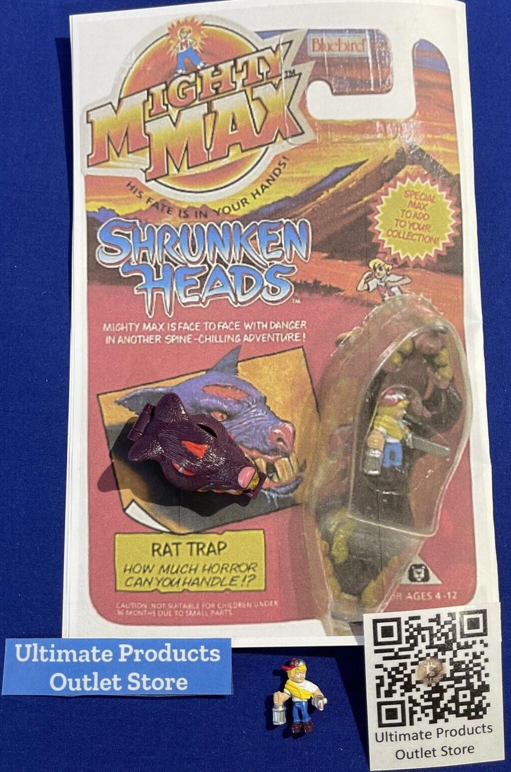 Mighty Max Shrunken Heads Rat Trap  Bluebird Toys Action Figure Complete 1994