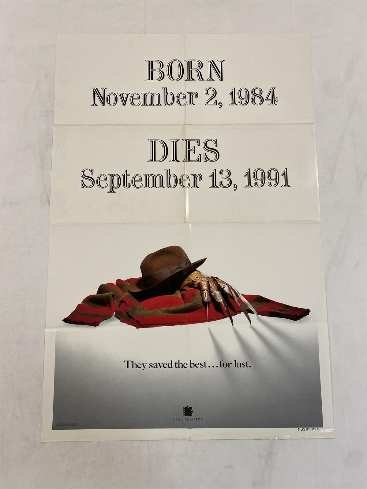 1991 Freddy's Dead: The Final Nightmare ORIGINAL D/S ADVANCE 27x40 MOVIE POSTER