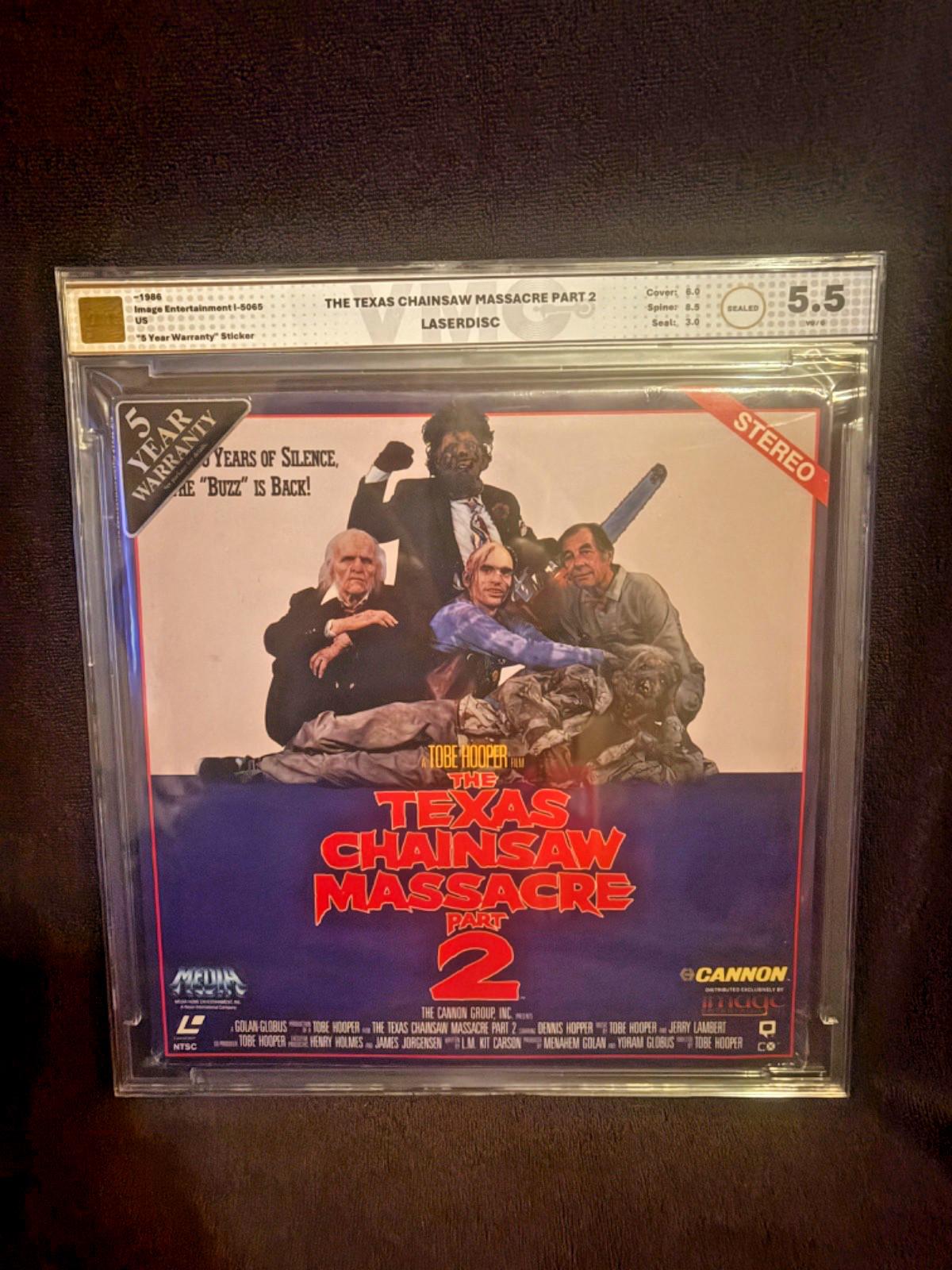 Texas Chainsaw Massacre 2 - VMG 5.5 VG/G - Graded Laserdisc Sealed 1986