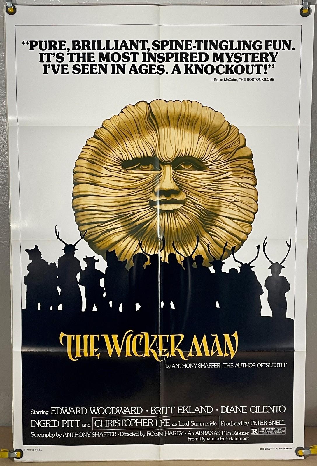 THE WICKER MAN FF ORIGINAL ONE SHEET MOVIE POSTER CHRISTOPHER LEE RR80 (1974)