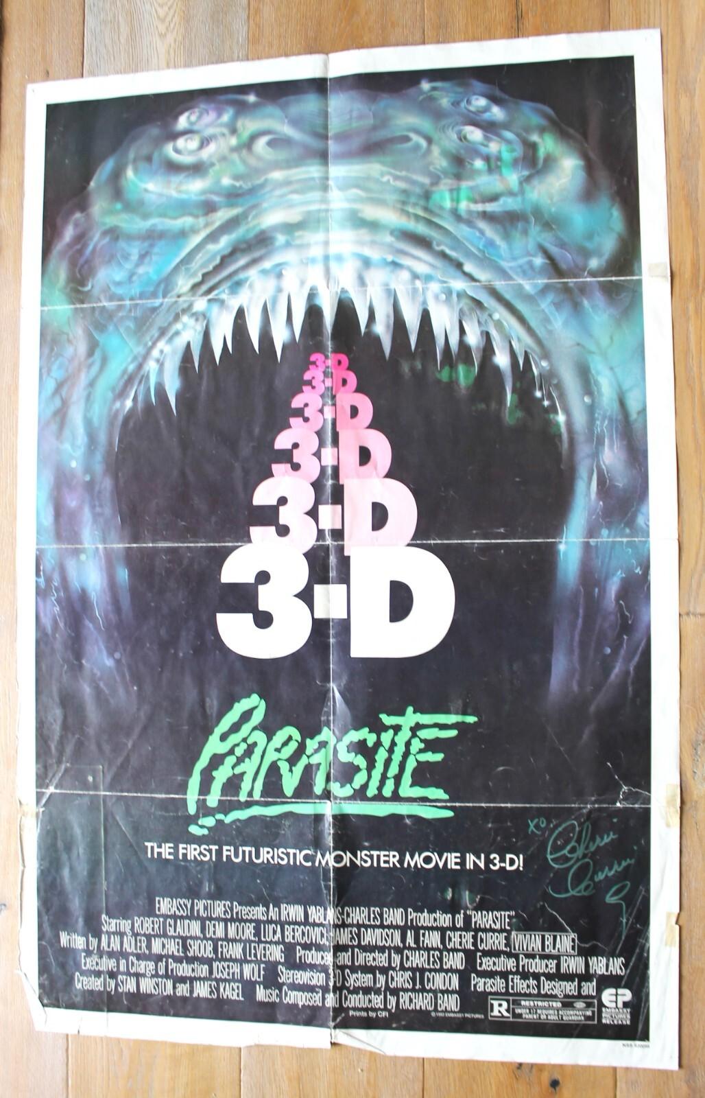 Parasite 3-D 1982 Movie Poster Signed by Cherie Currie "Dana"