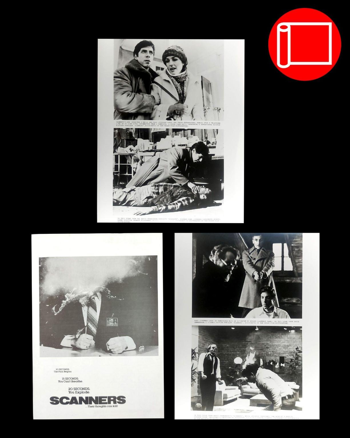 SCANNERS ORIGINAL UK FILM PUBLICITY PRESS KIT STILLS 1981