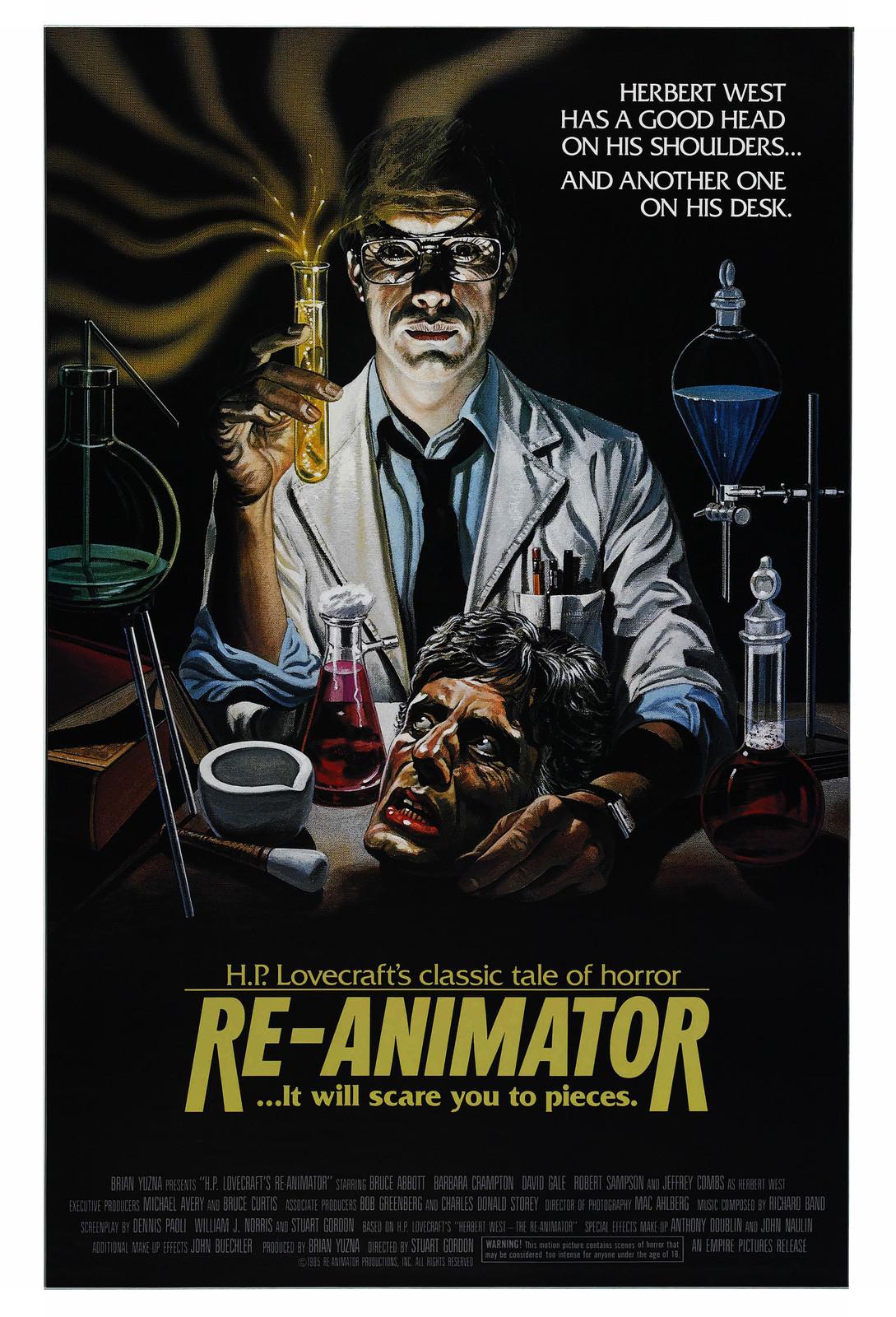 RE-ANIMATOR (1985) ORIGINAL MOVIE POSTER  -  FOLDED