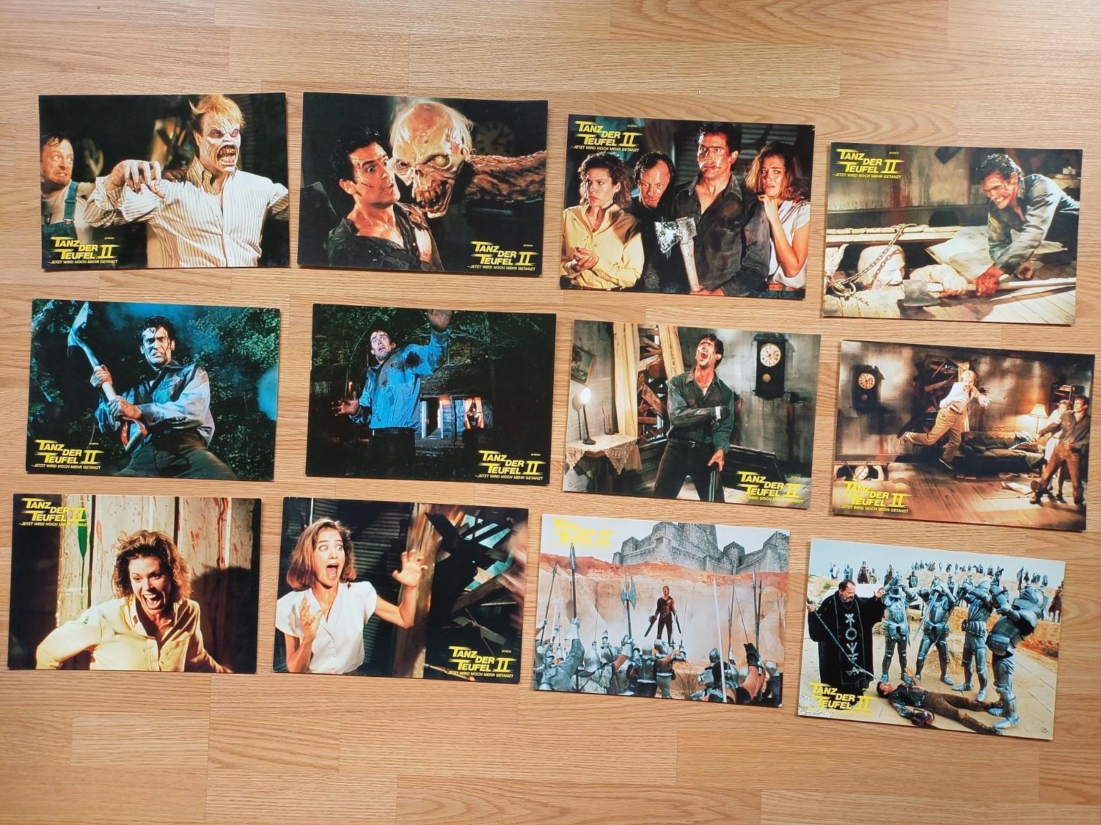 Sam Raimi  EVIL DEAD II  rare set of 12 lobby cards BRUCE CAMPBELL 1987 splatter