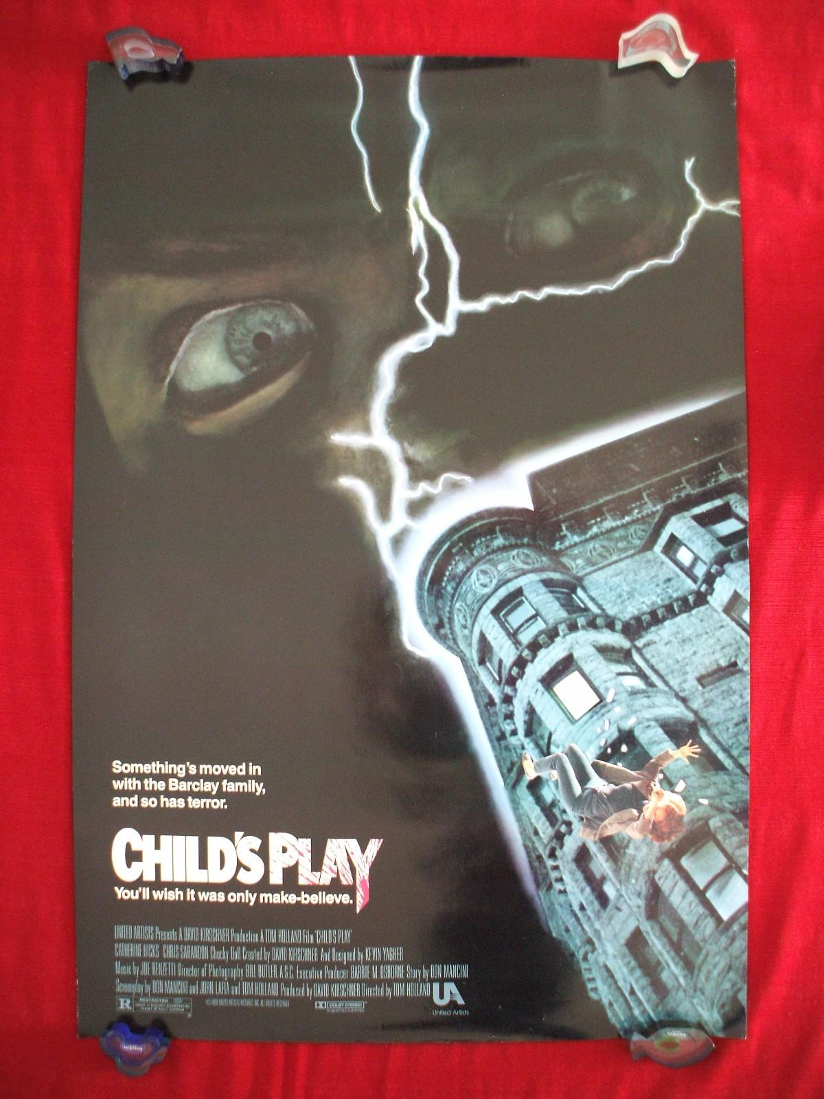 CHILD'S PLAY * 1988 ORIGINAL MOVIE POSTER 1SH CHUCKY GOOD GUYS DOLL HALLOWEEN NM