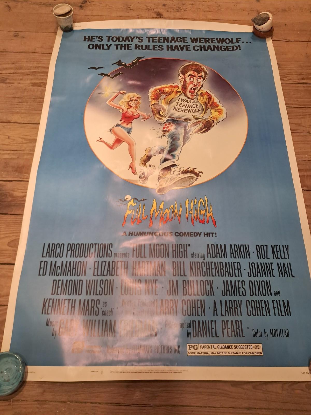 FULL MOON HIGH 1981Vintage Original Movie Poster 40x60 Larry Cohen Cult Horror  