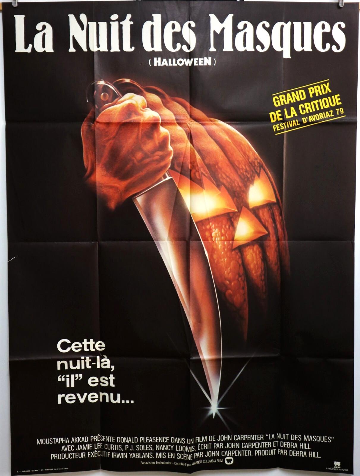 HALLOWEEN JOHN CARPENTER 1978 Vintage French Original Movie Poster 116x156cm