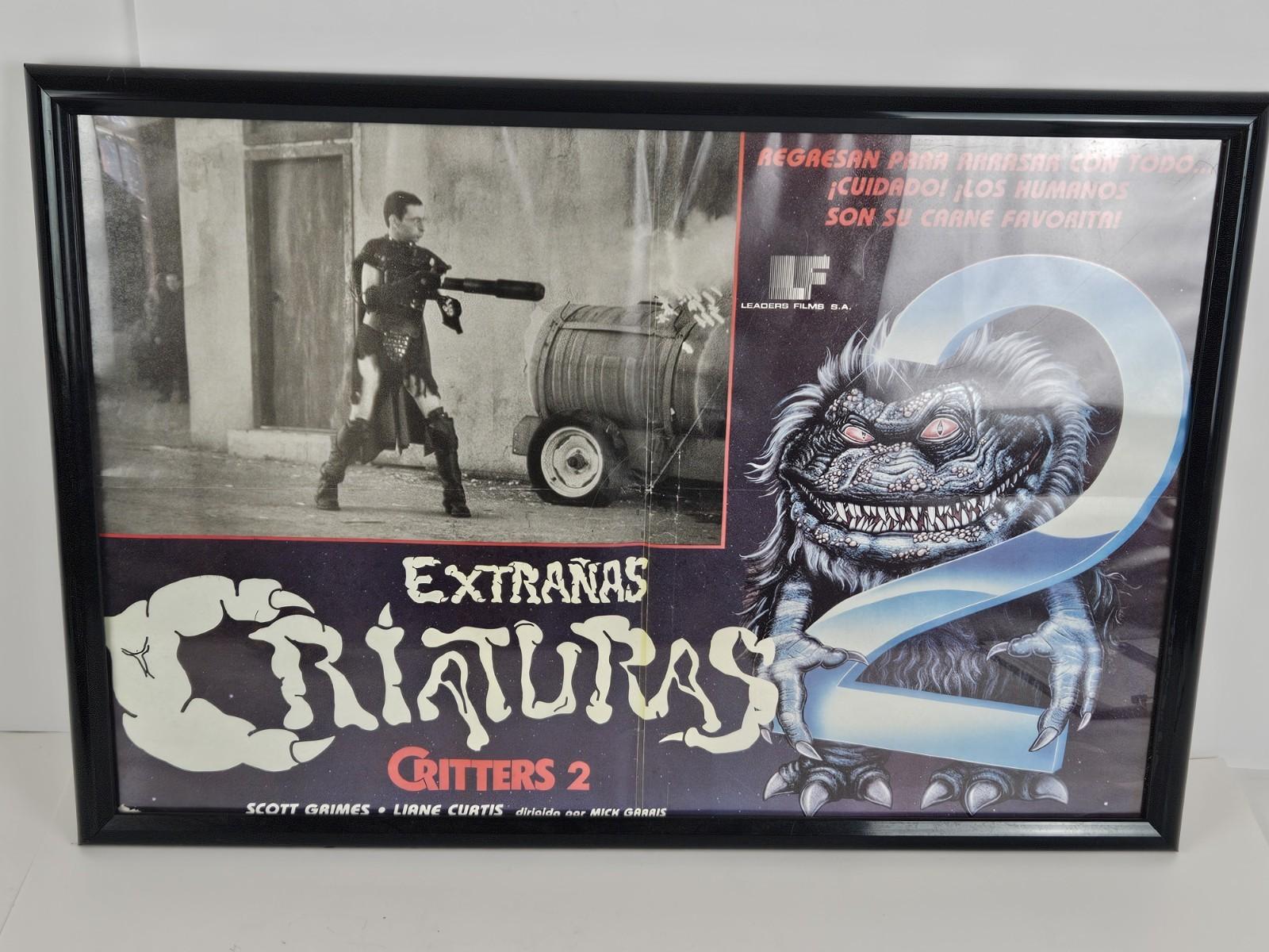 Rare Vintage 1980's CRITTERS 2 Original Spanish Framed Movie Poster