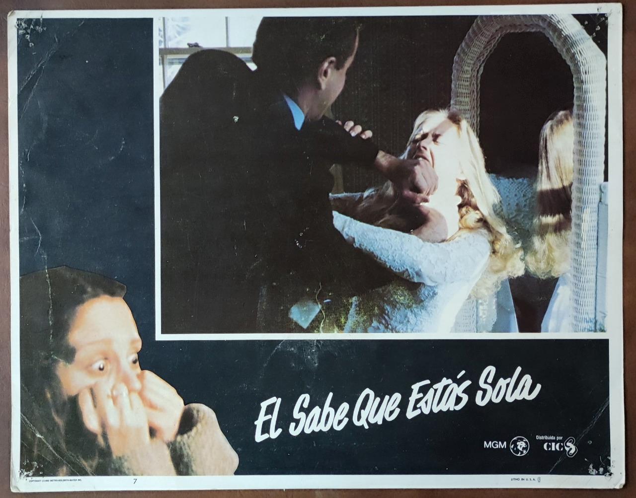 Rolfing attacks Dorian Lopinto HE KNOWS YOU'RE ALONE org 1980 Lobby Card 9112