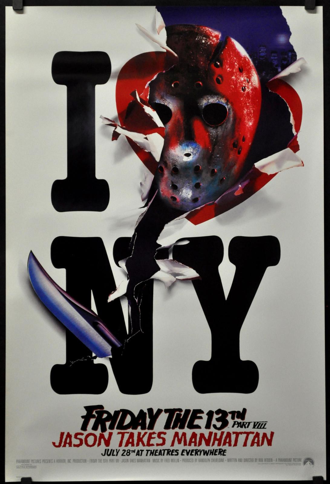 Friday The 13TH PART VIII Jason Takes Manhattan 1989 ORIG 27X40 ADV MOVIE POSTER
