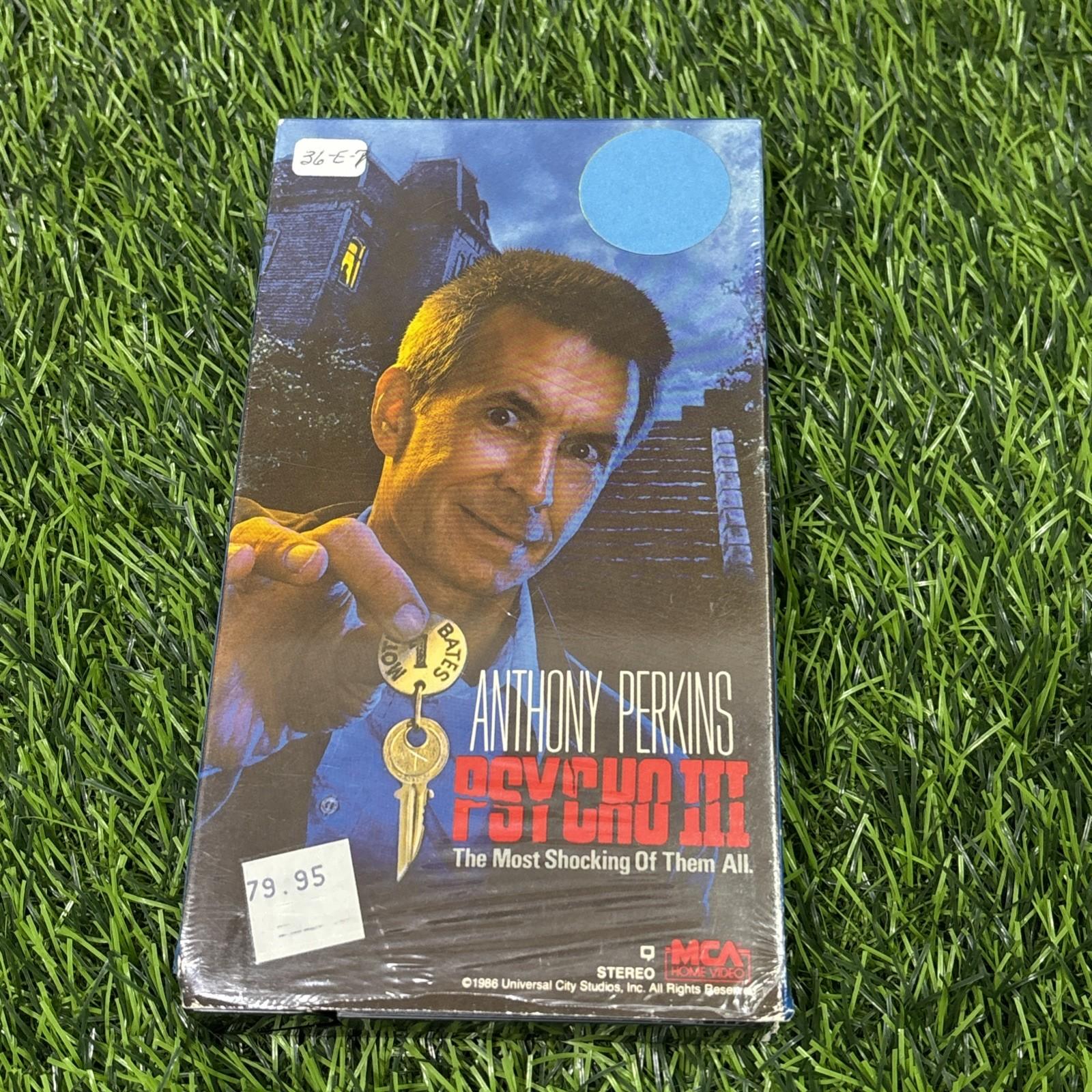 Psycho III VHS Anthony Perkins 1986 MCA Home Video Horror Tested Vintage
