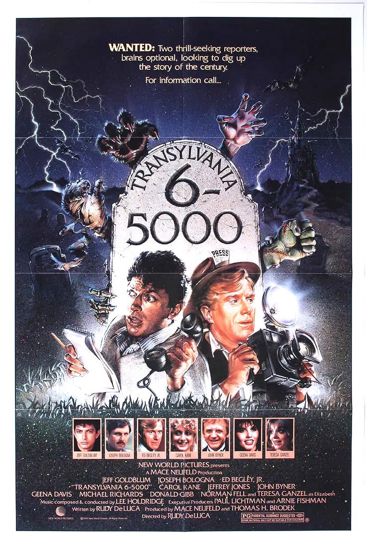Vintage 1985 Transylvania 6-5000 Jeff Goldblum Horror Original Movie Poster