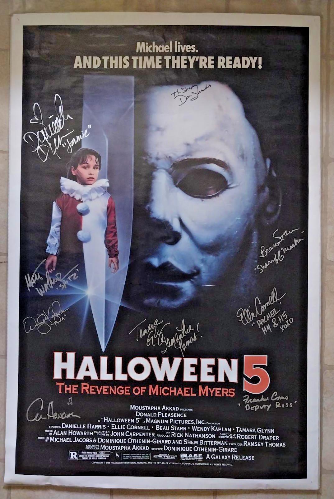 HALLOWEEN 5 The Revenge of Michael Myers SIGNED original 1989 One Sheet Poster